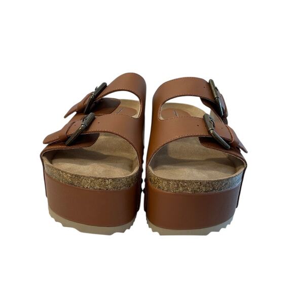 Intentionally Blank Cooper-2 Leather Platform Sandal Women's 40/9.5 Chestnut NEW - Picture 4 of 10